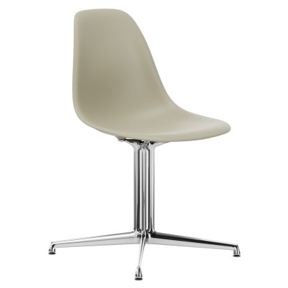 Eames Plastic Side Chair DSL, Kieselstein, Ohne Polsterung, Ohne Polsterung, Aluminium poliert