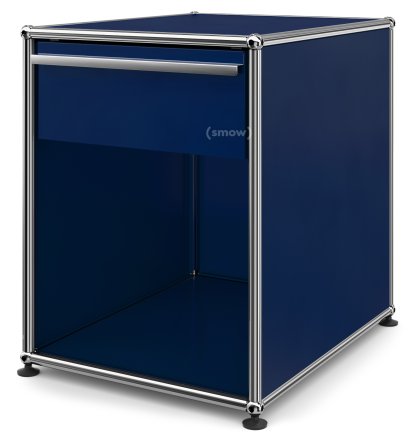 USM Haller Nachttisch mit Schublade, Stahlblau RAL 5011, Groß (H 54 x B 42,5 x T 53 cm)