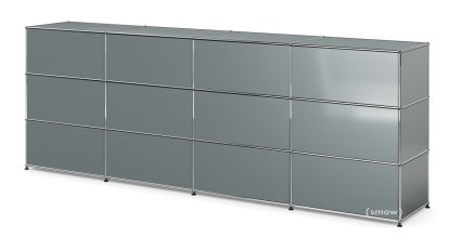 USM Haller Theke Typ 1, Mittelgrau RAL 7005, 300 cm (4 Elemente), 50 cm