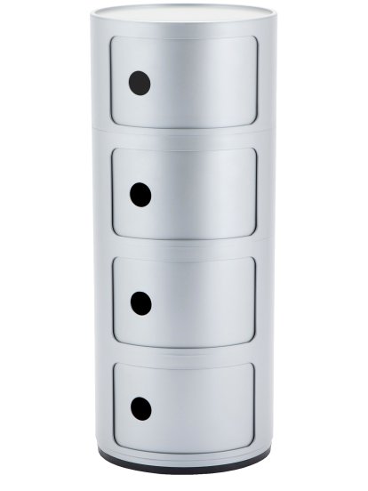 Componibili Container rund 4 Fächer, Silber