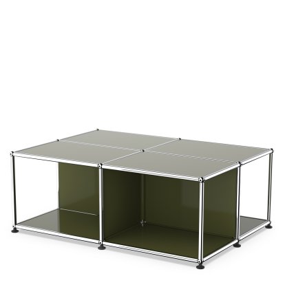 USM Haller Couchtisch mit Ablagefächern, Olivgrün RAL 6003