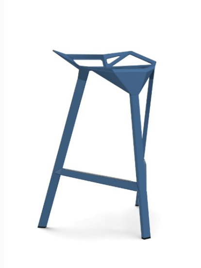 Stool_One Hocker, 670 mm Küchenhöhe, Blau glänzend (5255)