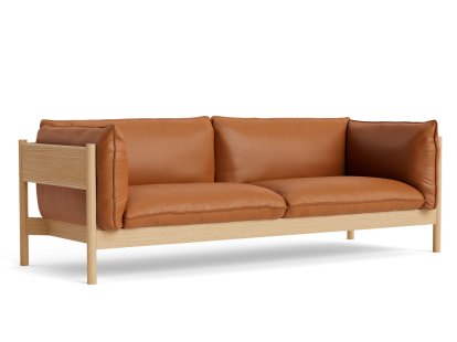 Arbour Sofa, Leder Nevada 2488 - cognac, Eiche geölt und gewachst