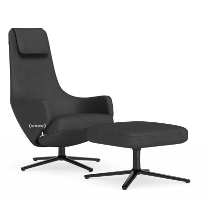 Repos Loungesessel, Sessel Repos & Ottoman, Stoff Dumet carbon/schwarz, 45 cm, Basic dark