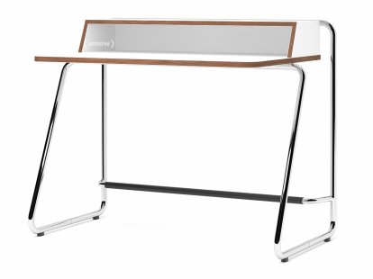 S 1200, ThonetDur cool white mit Nussbaumkante, ThonetDur cool white mit Nussbaumkante, Verchromt