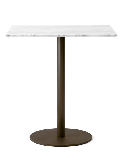 In Between Bistrotisch, SK16 eckig, Bianco carrara / Bronziert