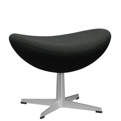 Egg Fußhocker, Re-wool, 198 - Black/natural, Satingebürstetes Aluminium