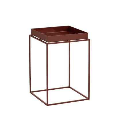 Tray Beistelltisch, H 40/44 x B 30 x T 30 cm, Chocolate - High gloss