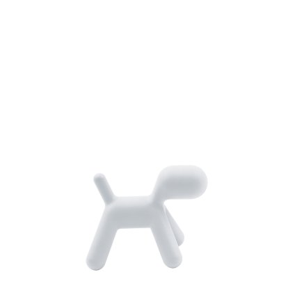Puppy Hocker, Small (H 34,5 x B 26 x T 42,5 cm), Polyethylen (für den Außenbereich geeignet), Weiß matt (1700 C)