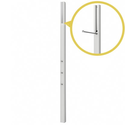 Line Garderobe, Lack Basisfarbe grau-weiß, Chrom matt