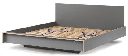 Flai Bett, 180 x 200, Mit Kopfteil, CPL anthrazit, Mit Lattenrost