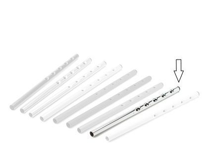 Tischhöhenverlängerung (1 Satz) für Eiermann Tischgestelle, Chrom