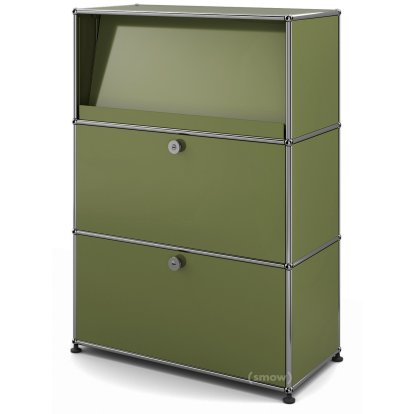 USM Haller Highboard M mit Schrägtablar, Olivgrün RAL 6003