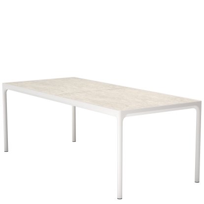 Four Tisch Keramik, 210 x 90 cm, Muted white / shell