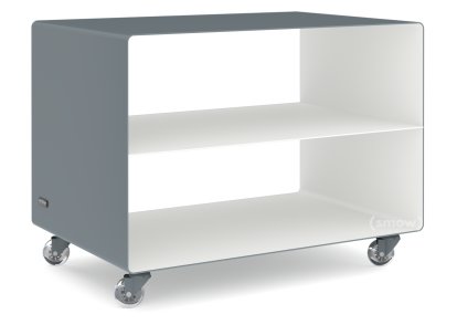 Rollwagen R 103, Zweifarbig, Basaltgrau (RAL 7012) -  Reinweiß (RAL 9010), Transparentrollen