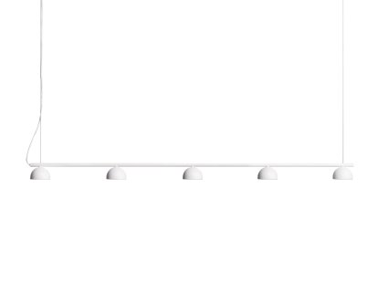 Blush Rail Pendelleuchte, 5 Schirme, Weiß