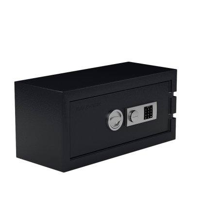 Balzsafe CONNECT Tresor für USM Haller Regale, 75 cm x 35 cm x 35 cm, Graphitschwarz RAL 9011, Elektronisches Zahlenkombinationsschloss mit Revisionsschlüssel