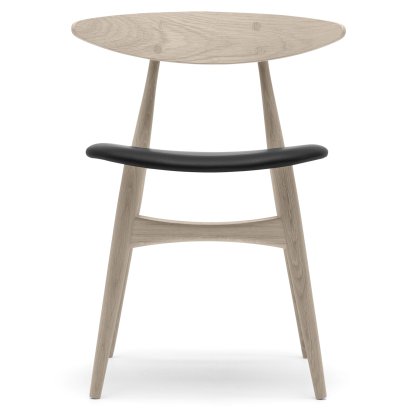 CH33P Stuhl, Eiche Weißöl, Leder schwarz