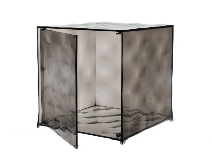 Optic Beistelltisch, mit Türen, Transparent, Fumé