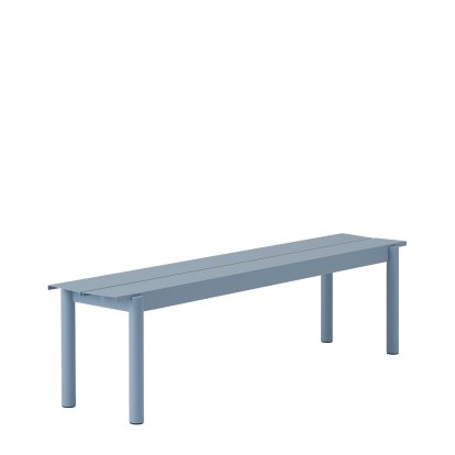 Linear Steel Bank, L 170 x B 39 cm, Pale blue