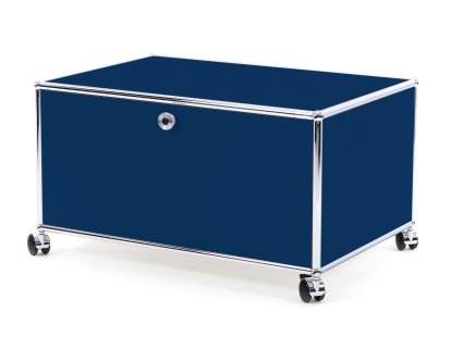 USM Haller Druckercontainer, 75 cm, Stahlblau RAL 5011, Mit Rollen