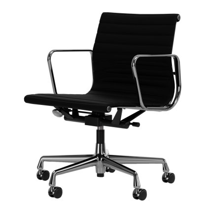 Aluminium Chair EA 117, Verchromt, Leder (Standard), Nero