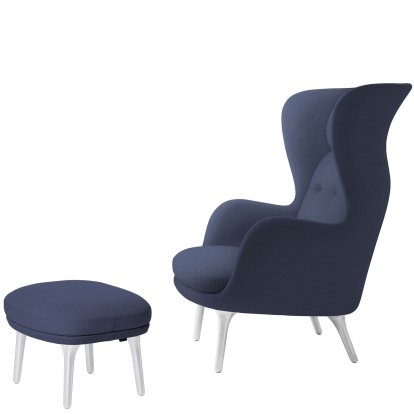 Ro Sessel, Christianshavn 1153 - Blue Uni, Mit Fußhocker