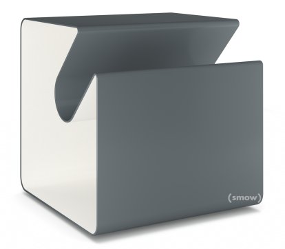 V44 Beistelltisch, Basaltgrau (RAL 7012) -  Reinweiß (RAL 9010), Gleiter