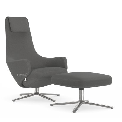 Repos, Sessel Repos & Ottoman, Stoff Cosy 2 Classic Grey, 40 cm, Poliert