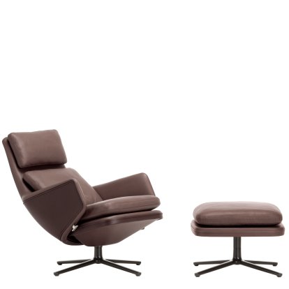 Grand Relax Loungesessel, Mit Ottoman, Leder Premium F, kastanie, Basic dark, 46,5 cm