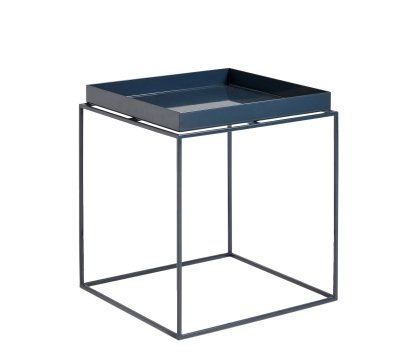 Tray Beistelltisch, H 40/44 x B 40 x T 40 cm, Deep blue - High gloss