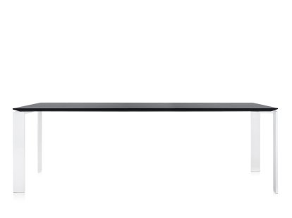 Four Tisch, L 223 x B 79 cm, Soft Touch Schwarz, Weiß lackiert