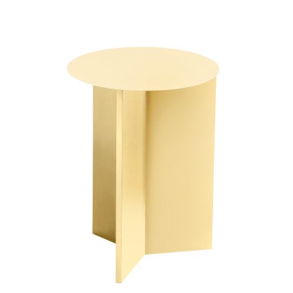 Slit Beistelltisch Metall, H 47 x Ø 35 cm, Light yellow powder coated