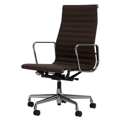 Aluminium Chair EA 119, Poliert, Leder Premium F, Kastanie