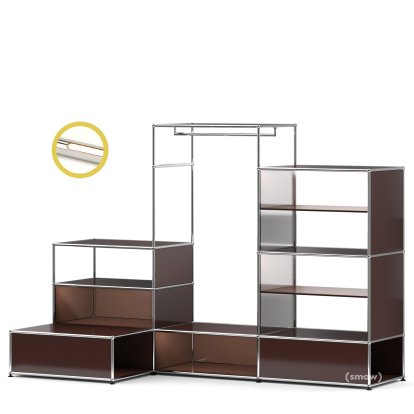 USM Haller E Garderobe XL mit Beleuchtung, USM braun