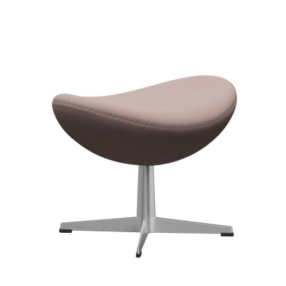 Egg Fußhocker, Christianshavn, Christianshavn 1130 - Light Red Uni, Satingebürstetes Aluminium