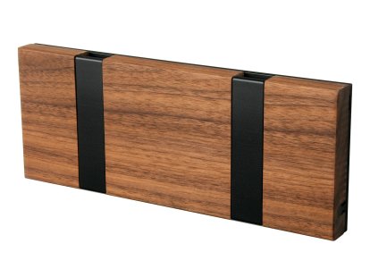 Knax, 2 Haken, schwarz, Walnuss geölt