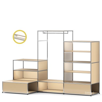 USM Haller E Garderobe XL mit Beleuchtung, USM beige