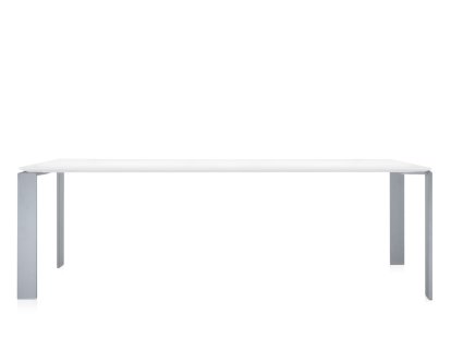 Four Tisch, L 223 x B 79 cm, Soft Touch Weiß, Aluminium lackiert