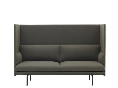 Outline Highback Sofa, Zweisitzer, Stoff Fiord 961 - Greyish-green