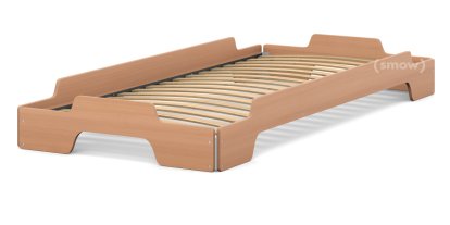 Rolf Heide Stapelliege, 90 x 200, Buche lackiert, Rollbar