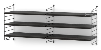 String System Wandregal M, 30 cm, Schwarz, Eschefurnier schwarz