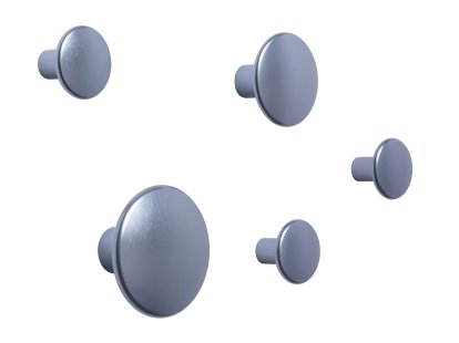 The Dots Metal Wandhaken 5er Set, Hellblau