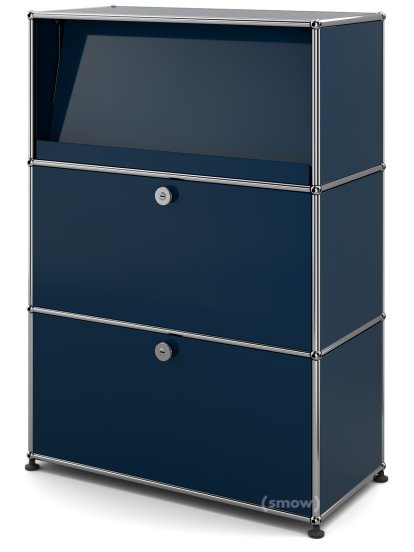 USM Haller Highboard M mit Schrägtablar, Stahlblau RAL 5011