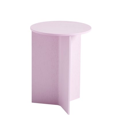 Slit Beistelltisch Holz, H 47 x Ø 35 cm, Pink lacquered