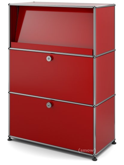 USM Haller Highboard M mit Schrägtablar, USM rubinrot