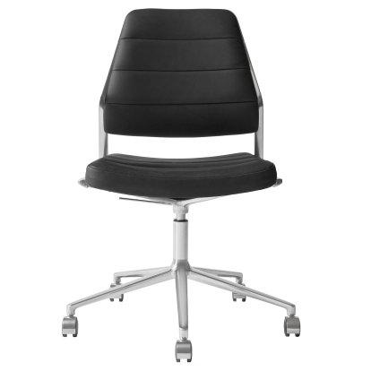 Swivel 454+ Drehstuhl, Rollfuß, Leder schwarz