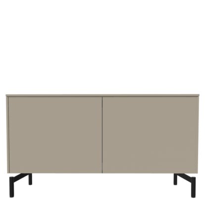 Aventa Sideboard mit Türen, 120 cm, 2 Höhenraster, Melamin steingrau, Metallfüße