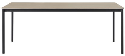 Base Tisch, L 190 x B 85 cm, Eichenfurnier mit Sperrholzkante, Schwarz
