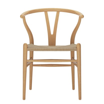 CH24 Wishbone Chair, Eiche klar lackiert, Geflecht natur